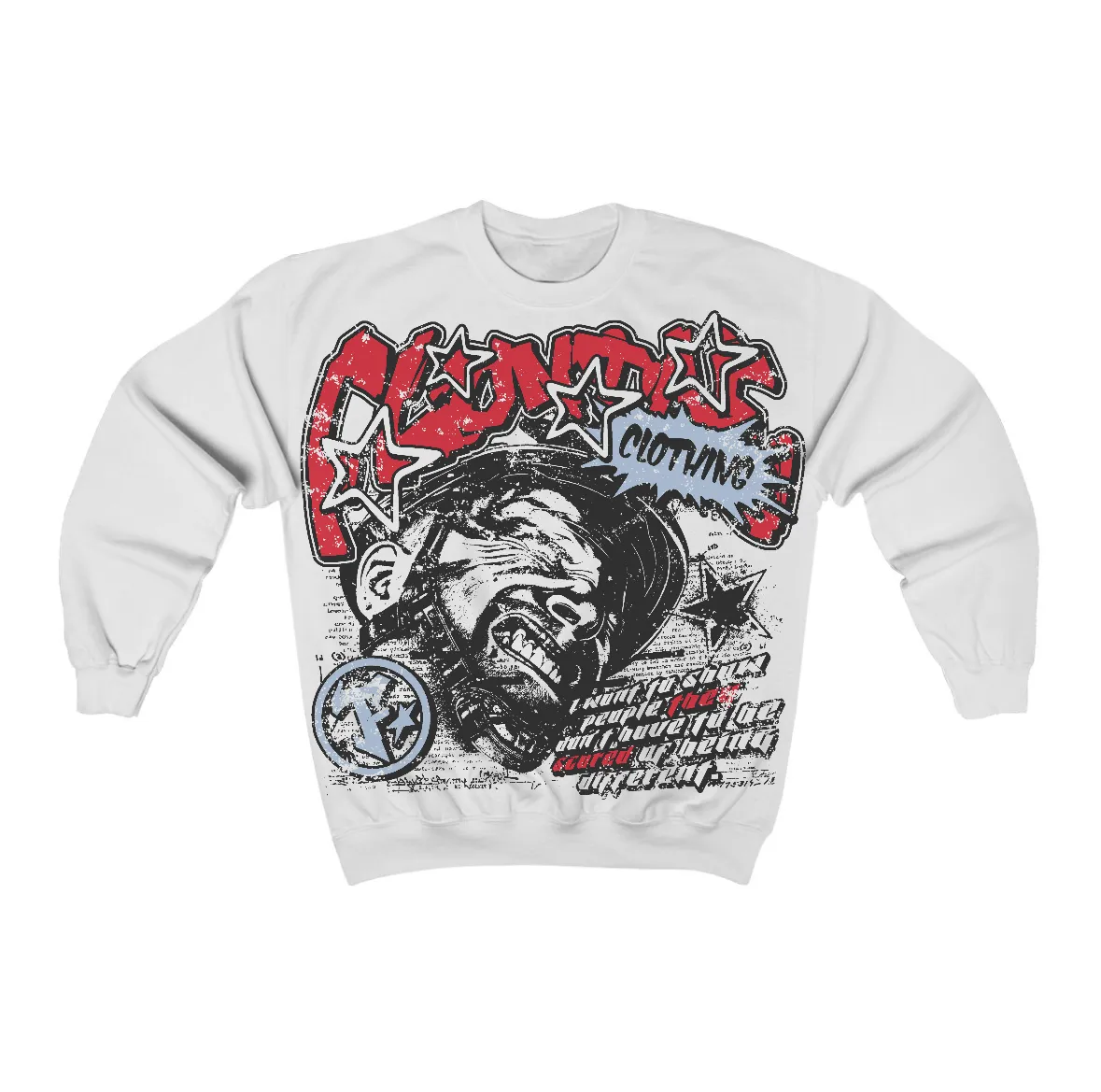 Fire Red “Black Tongue” 5s Flontae Crewneck Sweatshirt Be Unique Graphic sold by Flontae Clothing