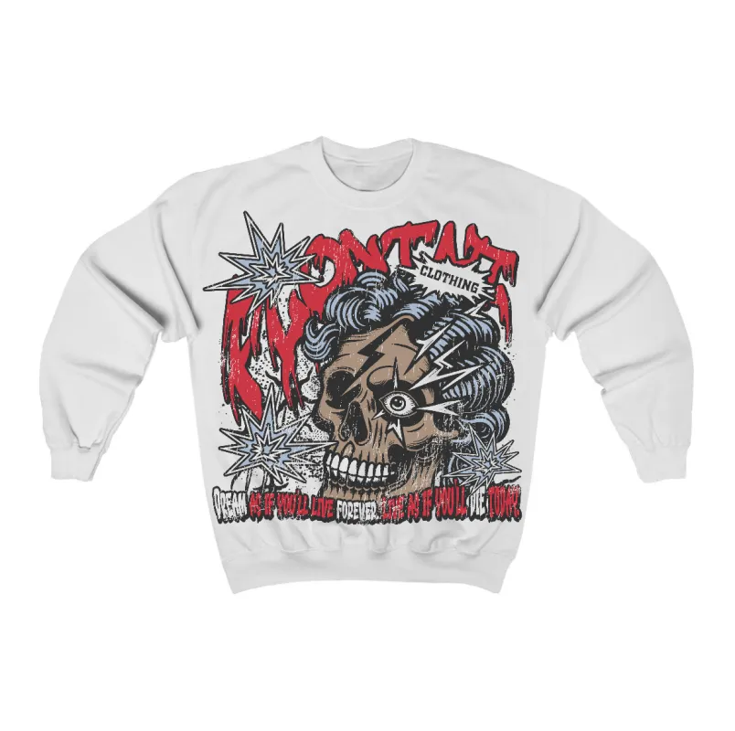 Fire Red “Black Tongue” 5s Flontae Crewneck Sweatshirt Dream Graphic sold by Flontae Clothing