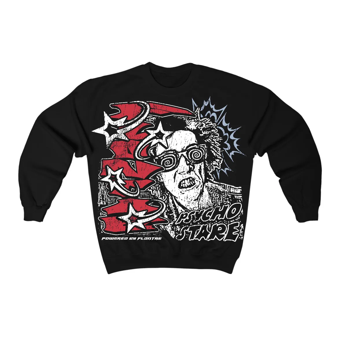Fire Red “Black Tongue” 5s Flontae Crewneck Sweatshirt Stare Graphic sold by Flontae Clothing