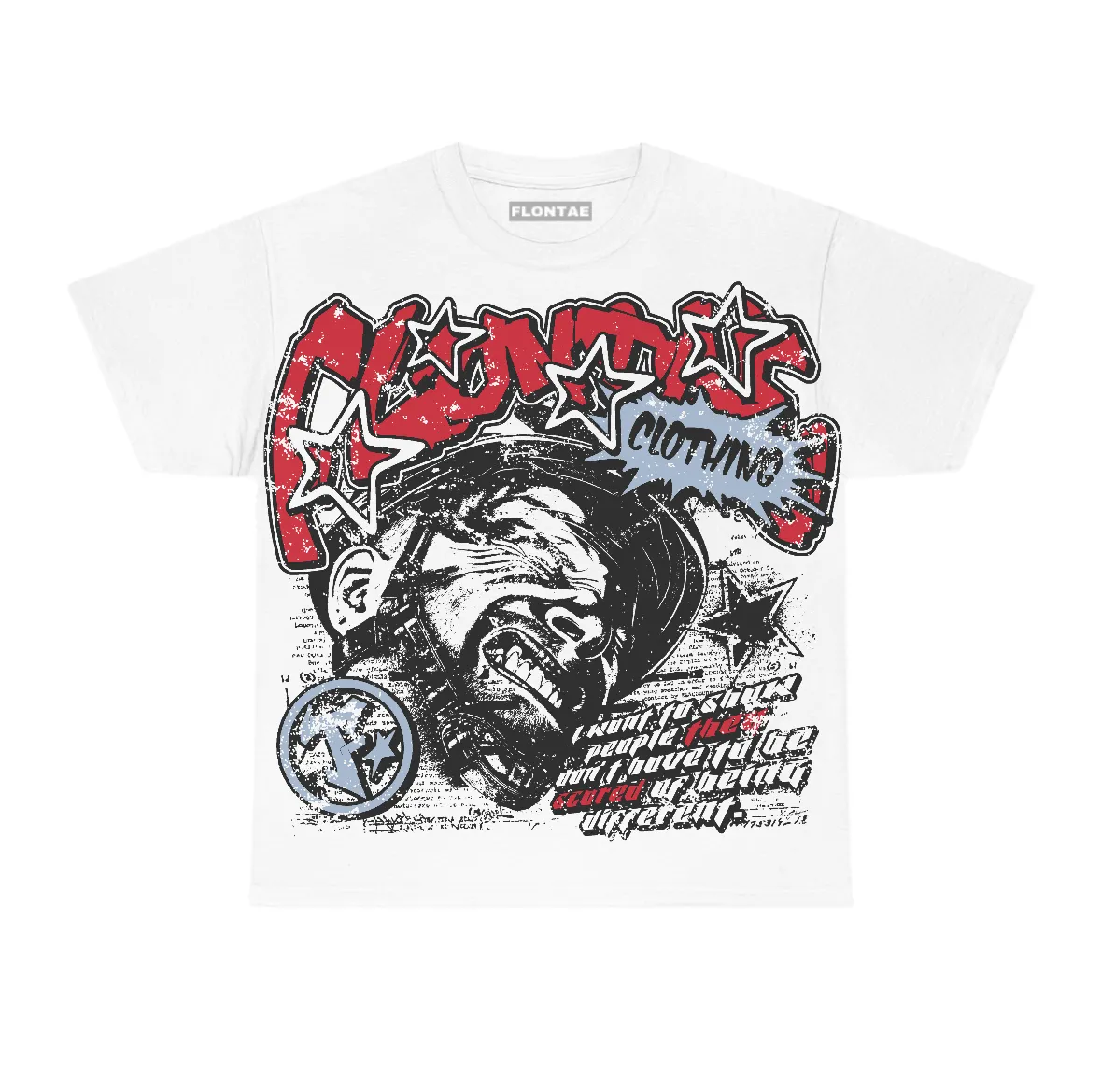 Fire Red “Black Tongue” 5s Flontae T-Shirt Be Unique Graphic sold by Flontae Clothing