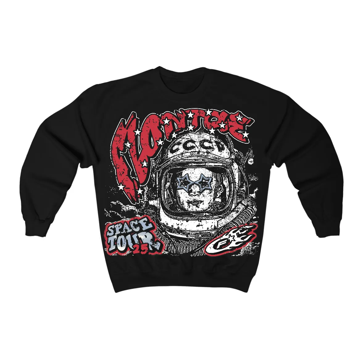 Fire Red “Black Tongue” 5s Flontae Crewneck Sweatshirt Get Around Graphic sold by Flontae Clothing