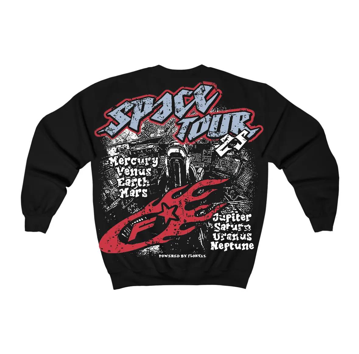 Fire Red “Black Tongue” 5s Flontae Crewneck Sweatshirt Get Around Graphic sold by Flontae Clothing product image thumbnail 2