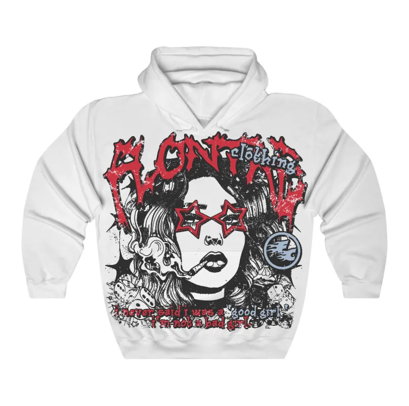 Fire Red “Black Tongue” 5s Flontae Hoodie Keep Quiet Graphic sold by Flontae Clothing