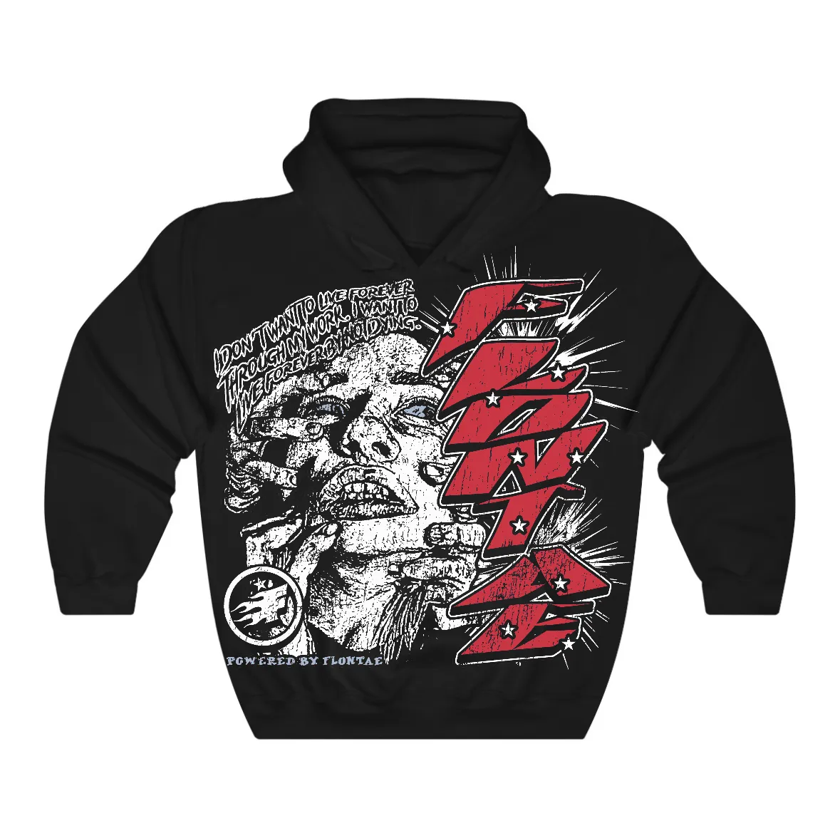 Fire Red “Black Tongue” 5s Flontae Hoodie Forever Graphic sold by Flontae Clothing