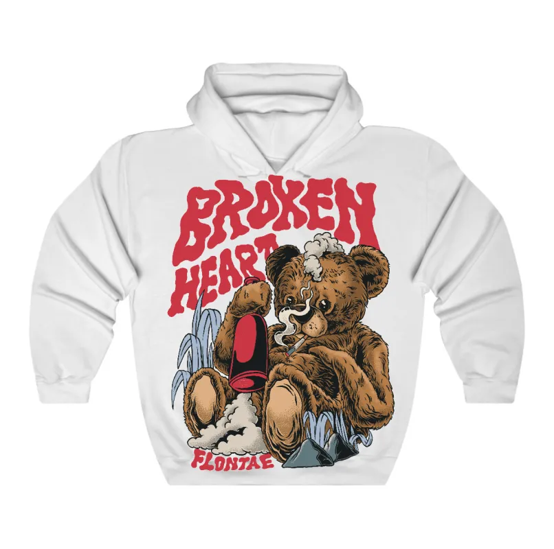 Fire Red “Black Tongue” 5s Flontae Hoodie Broken Heart Graphic sold by Flontae Clothing