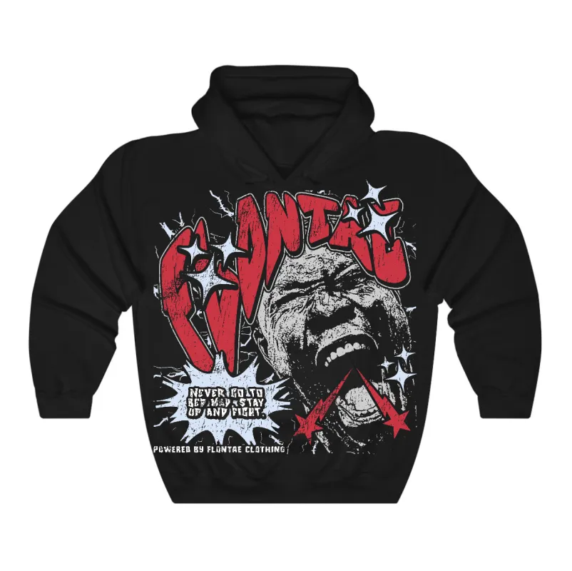 Fire Red “Black Tongue” 5s Flontae Hoodie Never Quit Graphic sold by Flontae Clothing
