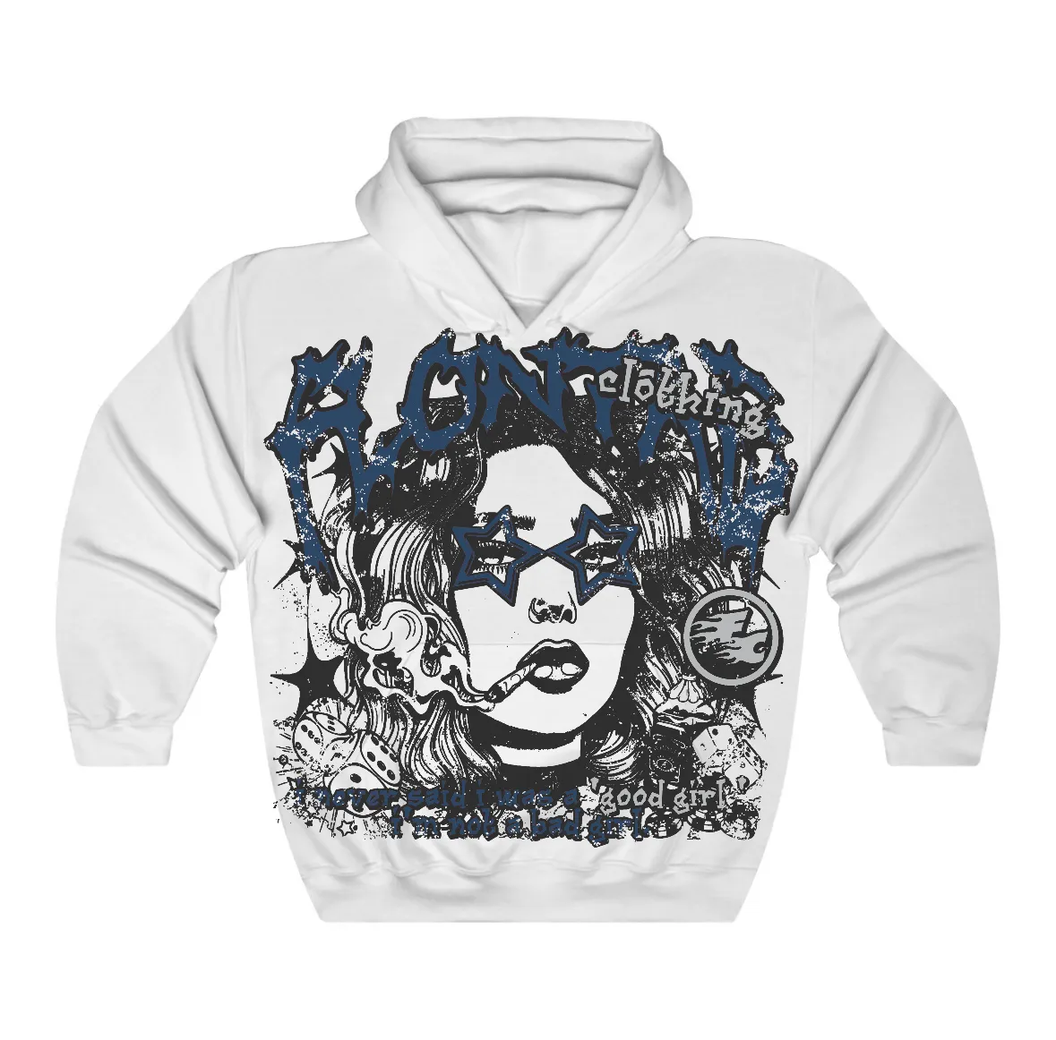 French Blue 12s Flontae Hoodie Keep Quiet Graphic sold by Flontae Clothing
