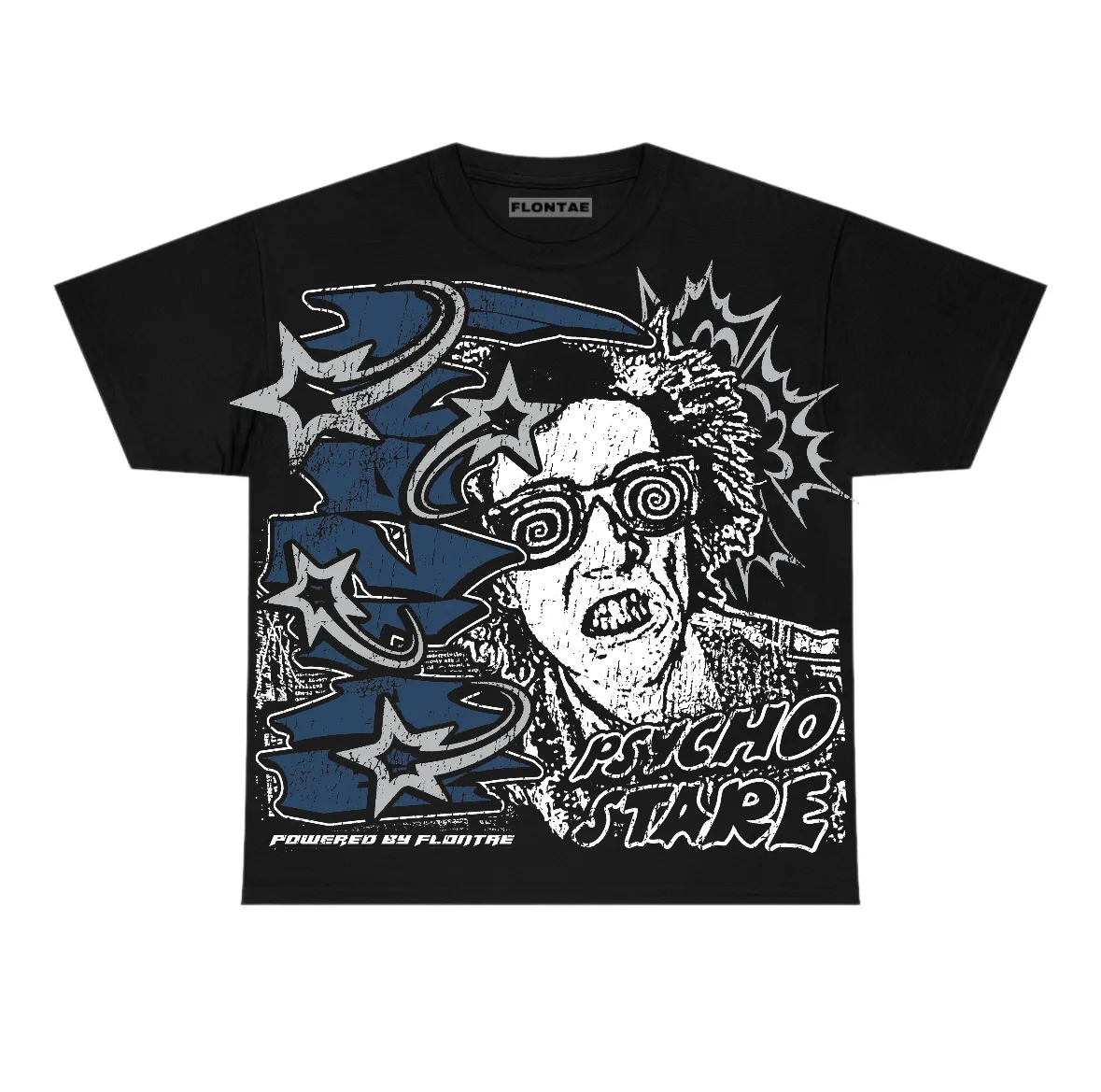 French Blue 12s Flontae T-Shirt Stare Graphic sold by Flontae Clothing
