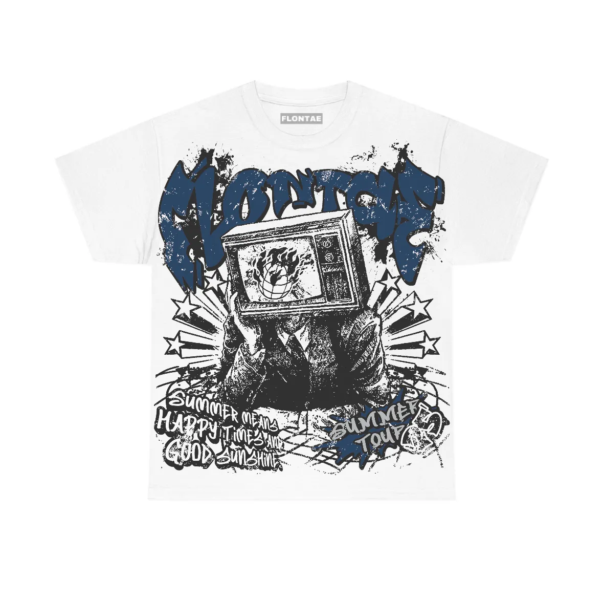 French Blue 12s Flontae T-Shirt Happiness Graphic sold by Flontae Clothing