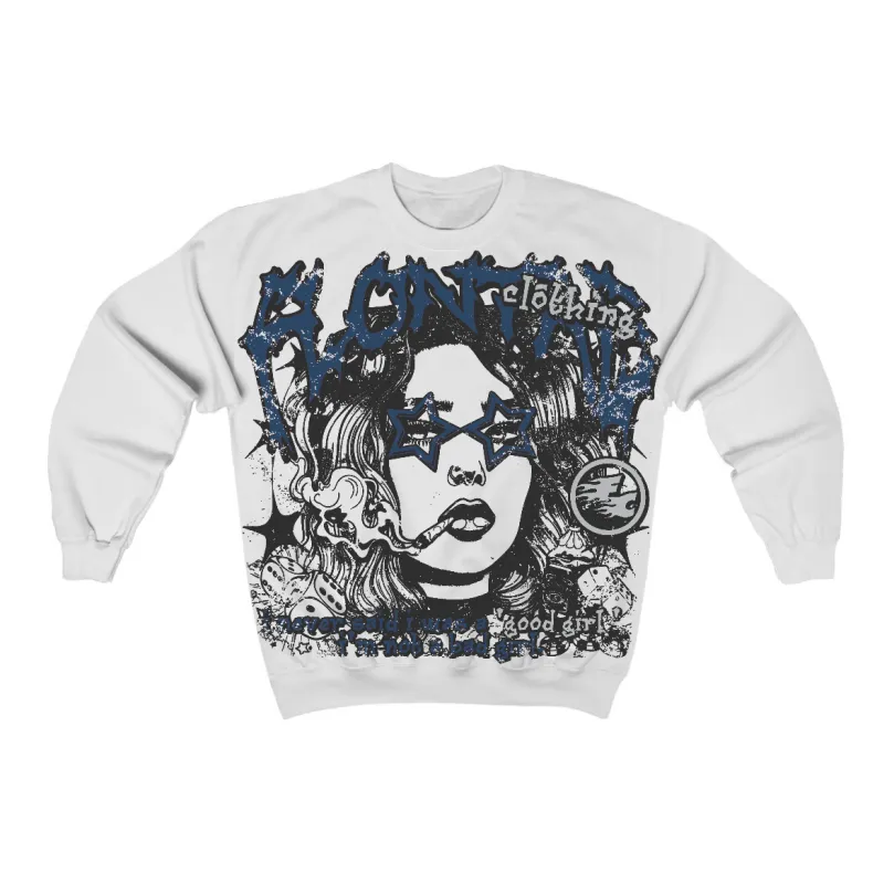 French Blue 12s Flontae Crewneck Sweatshirt Keep Quiet Graphic sold by Flontae Clothing