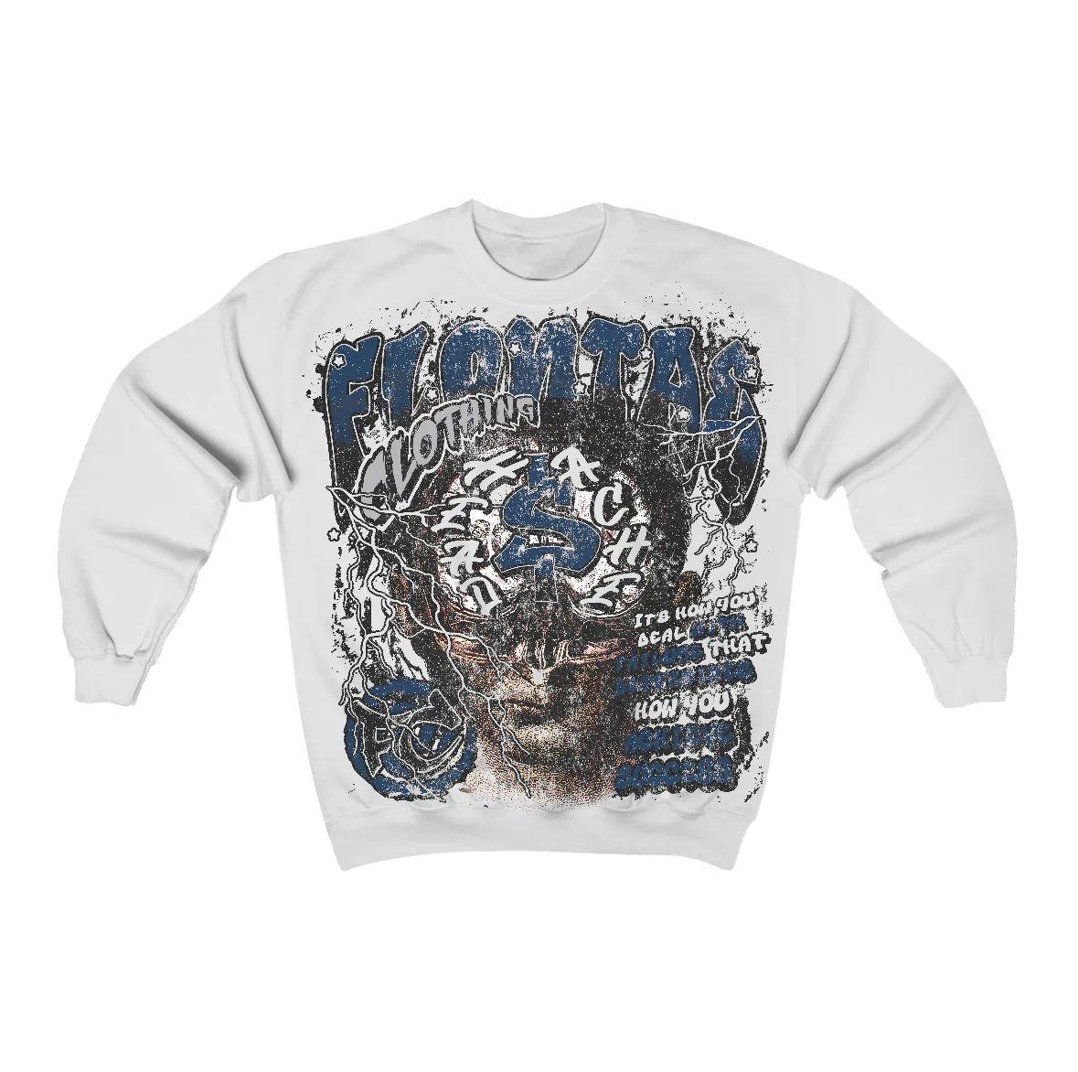 French Blue 12s Flontae Crewneck Sweatshirt Headstorm Graphic sold by Flontae Clothing
