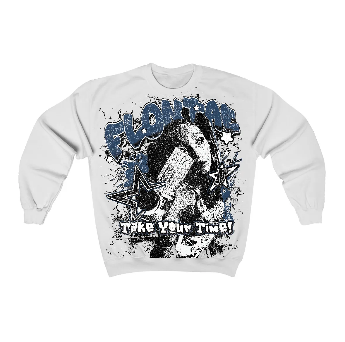 French Blue 12s Flontae Crewneck Sweatshirt Be Patient Graphic sold by Flontae Clothing