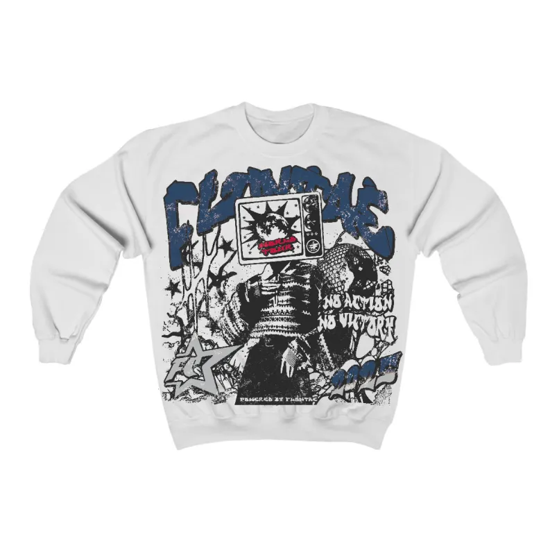 French Blue 12s Flontae Crewneck Sweatshirt No Victory Graphic sold by Flontae Clothing