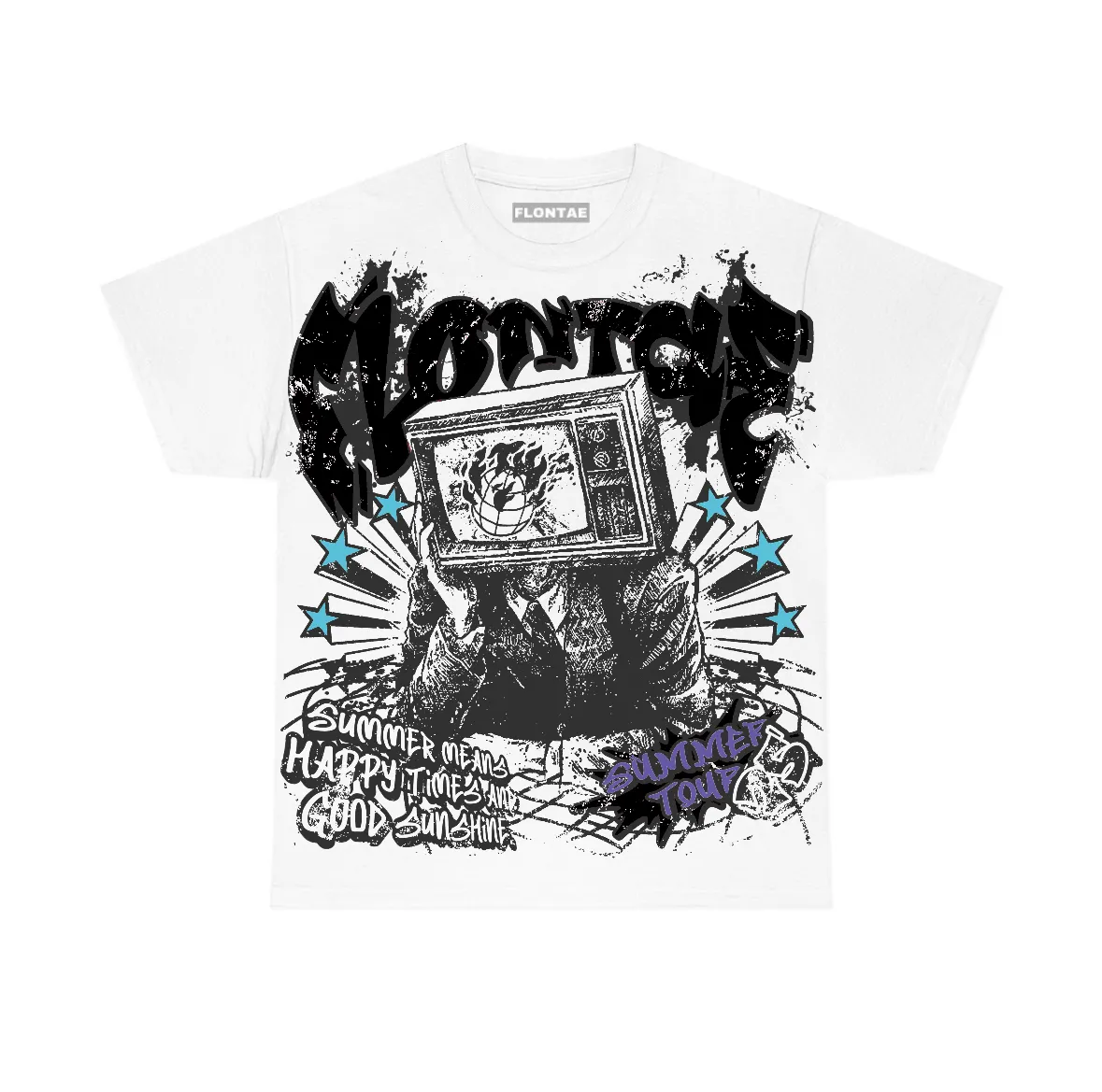 Aqua 8s Flontae T-Shirt Happiness Graphic sold by Flontae Clothing