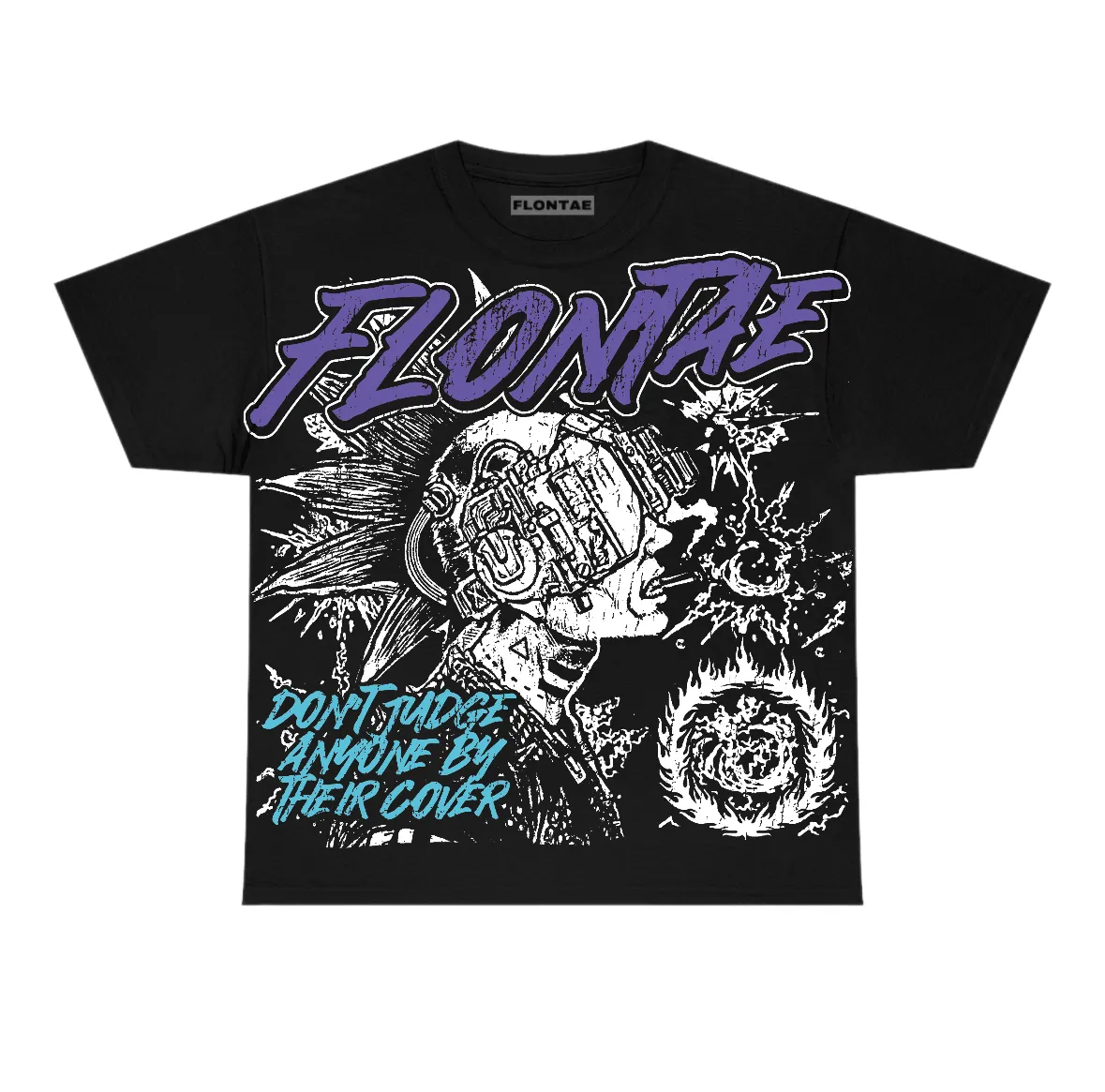 Aqua 8s Flontae T-Shirt Don't Judge Graphic sold by Flontae Clothing