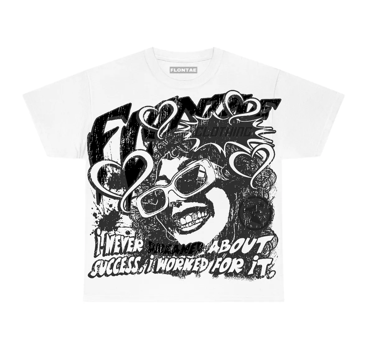 Black Cat 4s Flontae T-Shirt Never Dream Graphic sold by Flontae Clothing