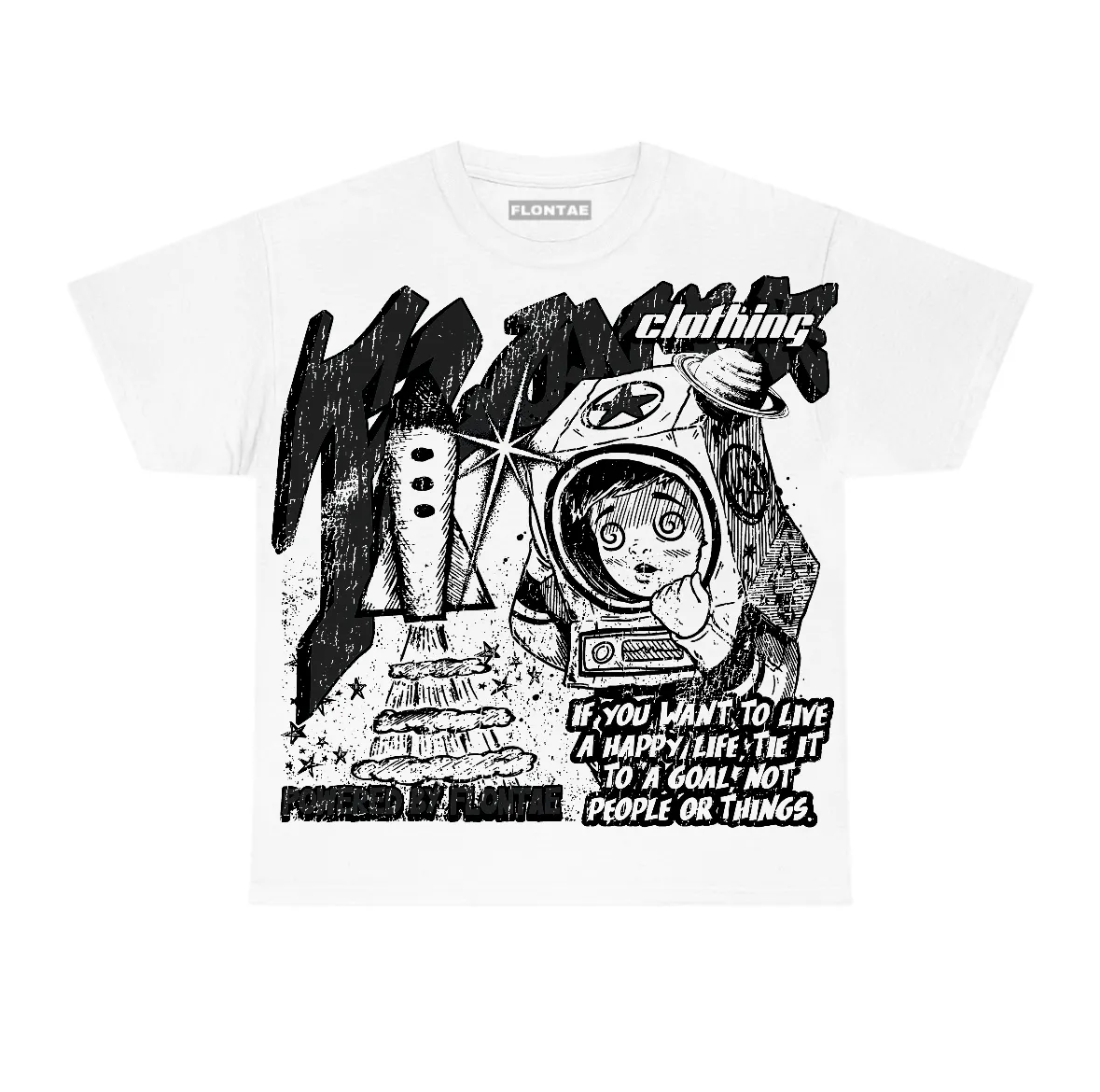 Black Cat 4s Flontae T-Shirt Cosmic Aura Graphic sold by Flontae Clothing