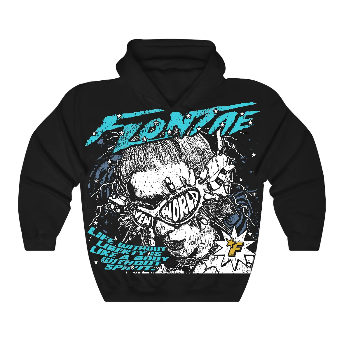 Gamma Blue 11s Flontae Hoodie Live With Joy Graphic sold by Flontae Clothing