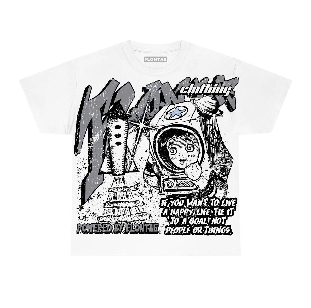 Wolf Grey 5s Flontae T-Shirt Cosmic Aura Graphic sold by Flontae Clothing