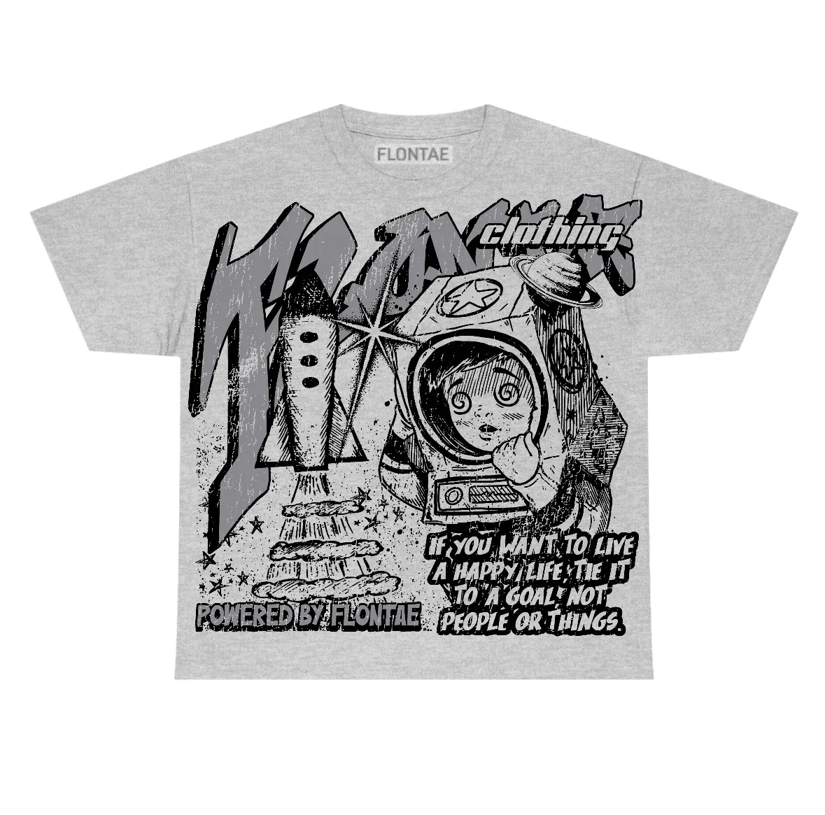 Wolf Grey 5s Flontae T-Shirt Cosmic Aura Graphic sold by Flontae Clothing product image thumbnail 2