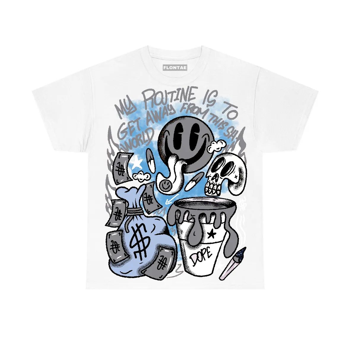 Wolf Grey 5s Flontae T-Shirt Stay Out Graphic sold by Flontae Clothing