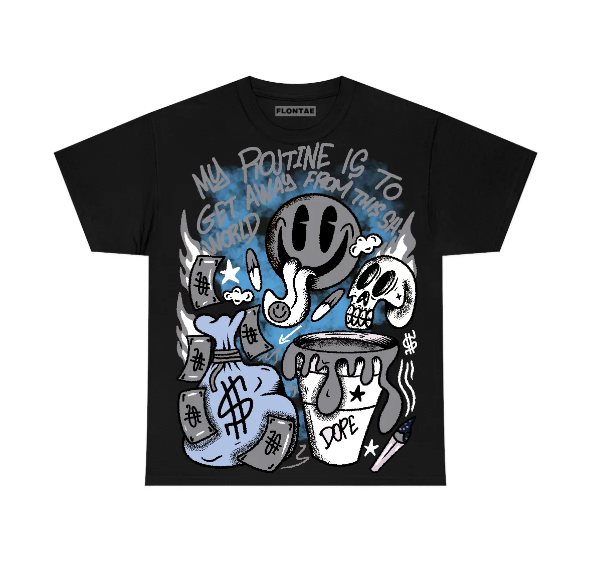 Wolf Grey 5s Flontae T-Shirt Stay Out Graphic sold by Flontae Clothing product image thumbnail 3