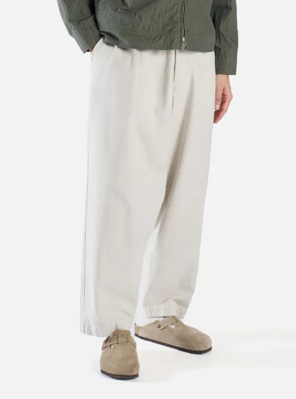 Universal Works Pleated Track Pant in Driftwood Slub Sateen sold by Universal Works