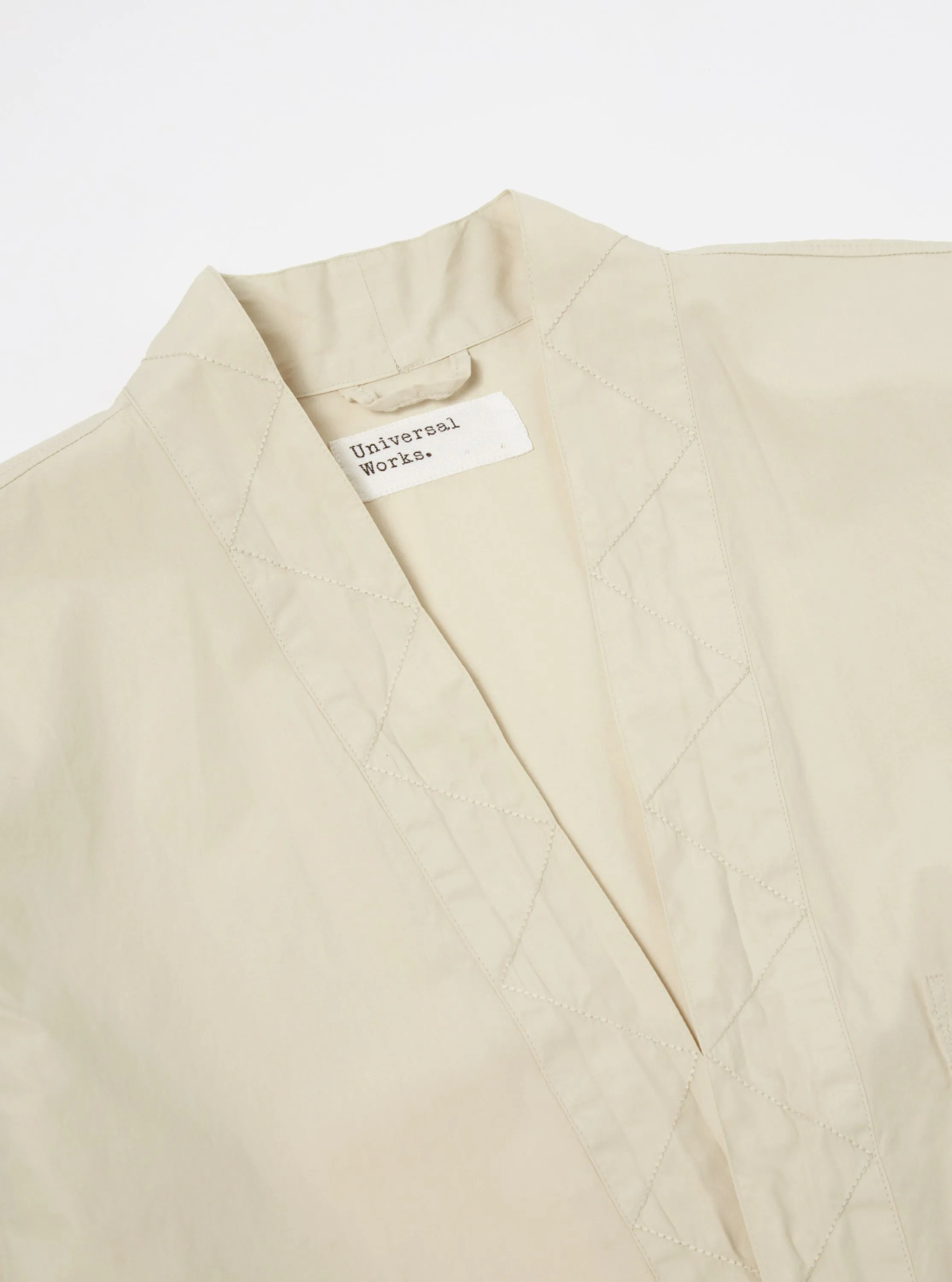 Universal Works Tie Front Jacket in Driftwood Organic Fine Poplin sold by Universal Works product image thumbnail 4