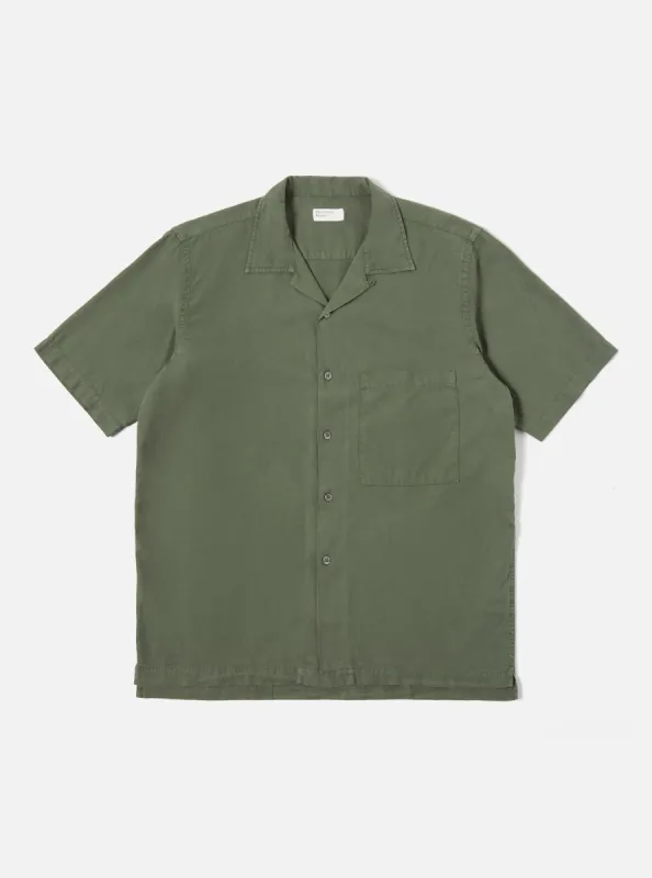 Universal Works Camp Shirt II in Birch Gardenia Lycot sold by Universal Works