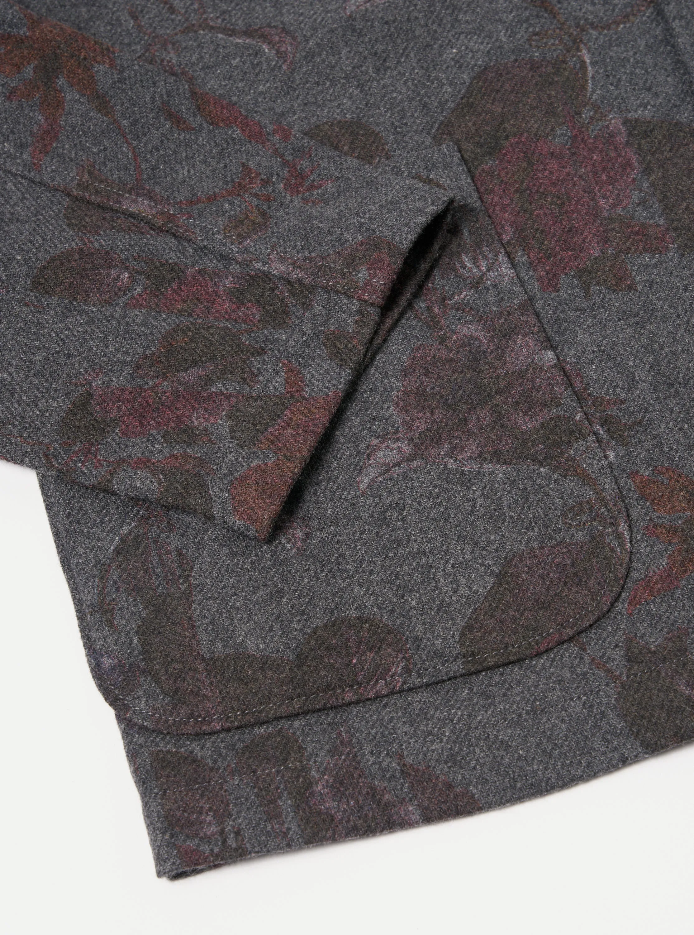 Universal Works Three Button Jacket in Mid Grey Printed Flannel sold by Universal Works product image thumbnail 5