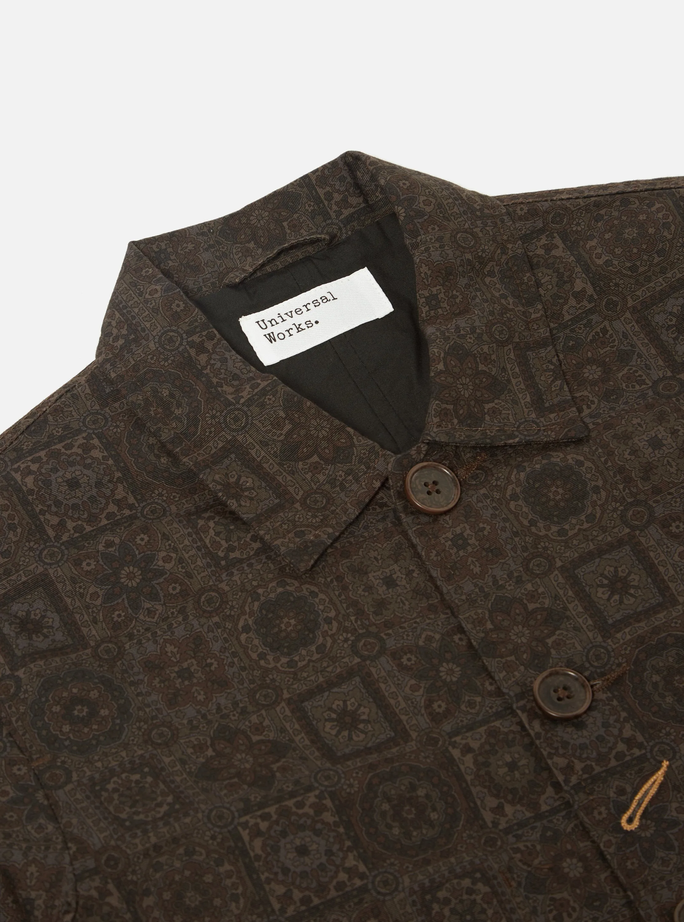 Universal Works Bakers Jacket in Black Japanese Print Twill sold by Universal Works product image thumbnail 3