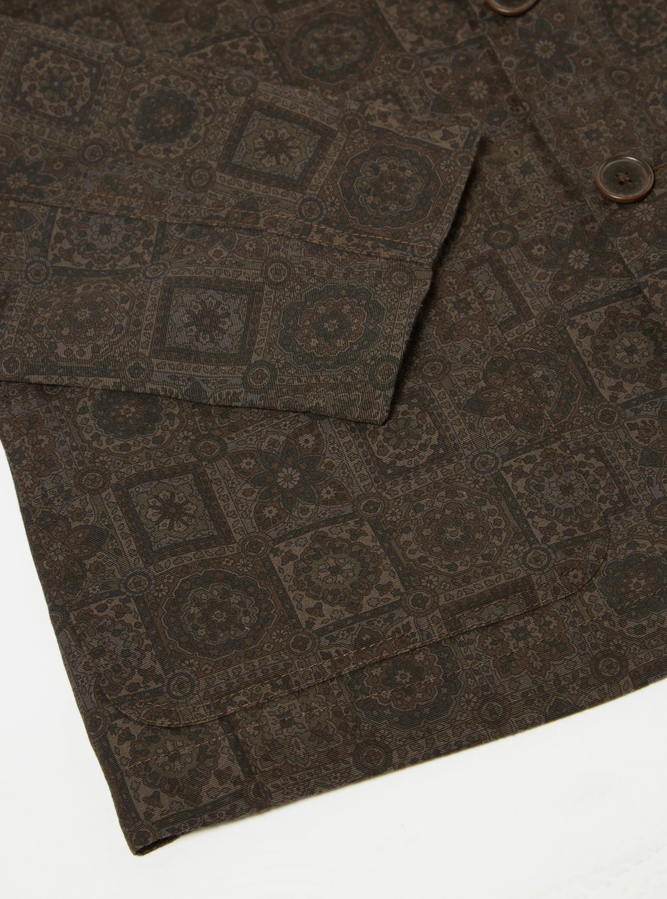 Universal Works Bakers Jacket in Black Japanese Print Twill sold by Universal Works product image thumbnail 5