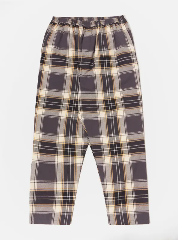 Universal Works Pyjama in Navy/Yellow Weave Check sold by Universal Works