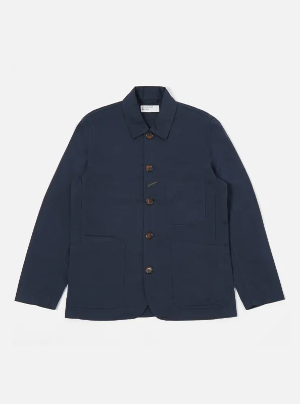 Universal Works Bakers Jacket in Navy Twill sold by Universal Works