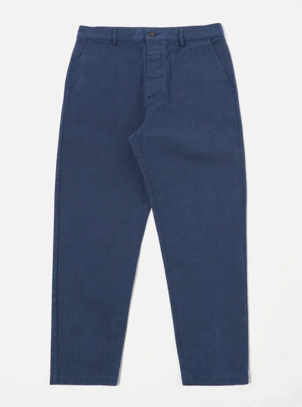 Universal Works Military Chino in Indigo Recycled Denim sold by Universal Works
