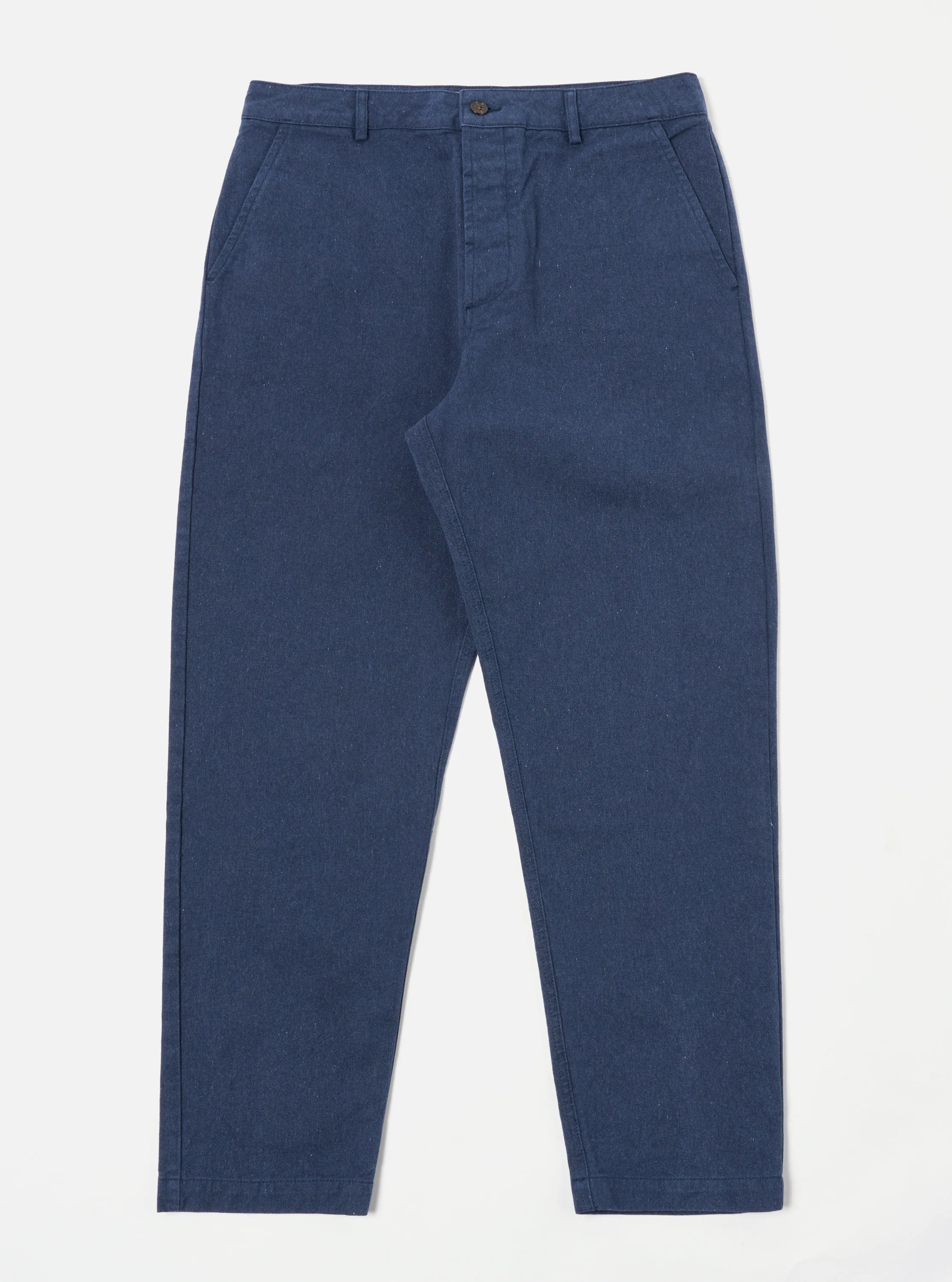 Universal Works Military Chino in Indigo Recycled Denim sold by Universal Works