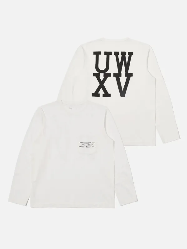 Universal Works XV Tee Shirt in Ecru Print Jersey made by Universal Works