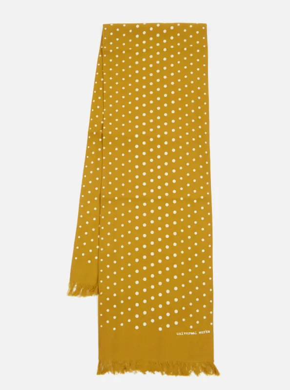 Mustard Dot Print Short Scarf sold by Universal Works