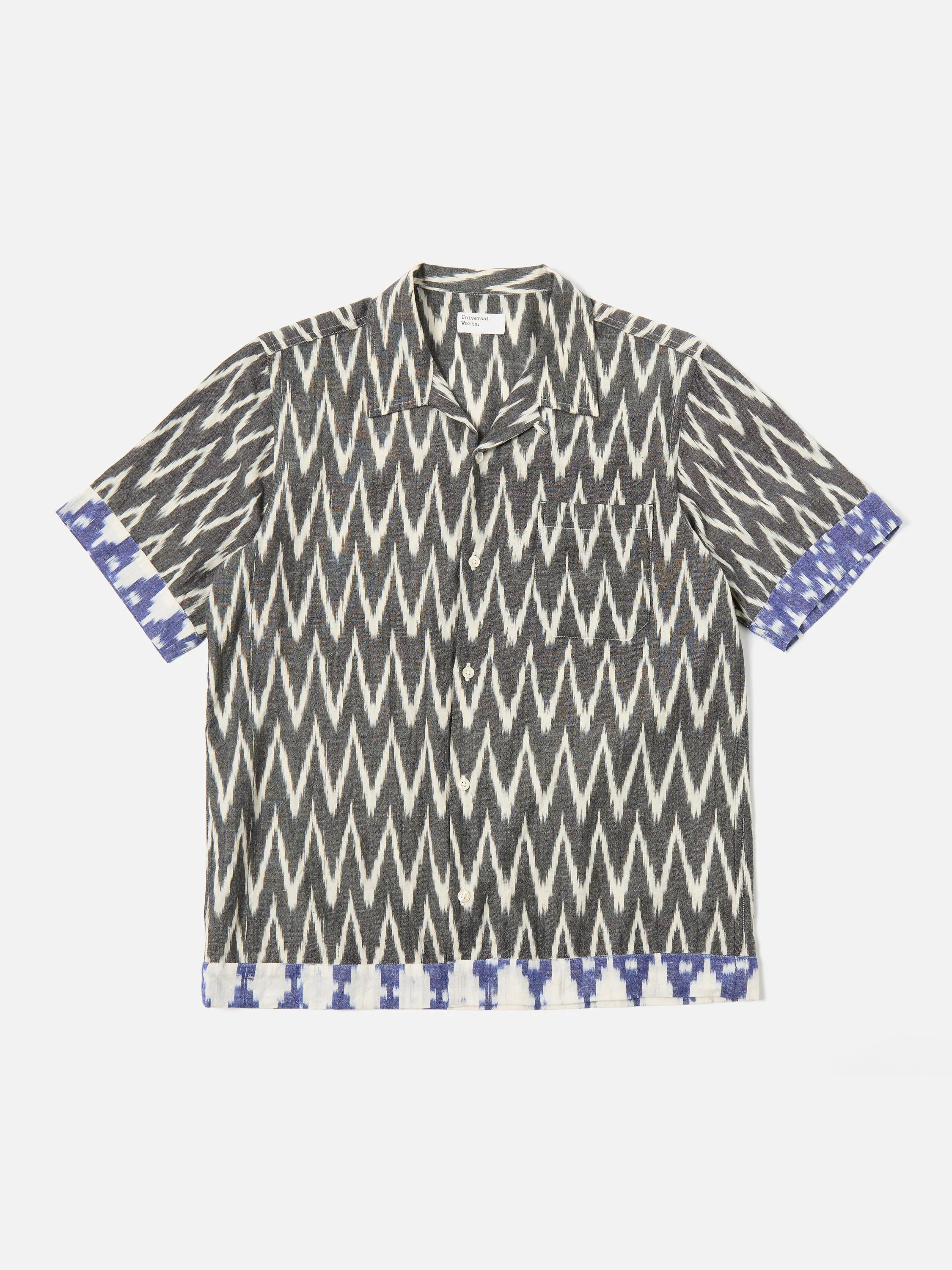 Universal Works Border Road Shirt in Grey/Lilac Ikat Mix sold by Universal Works product image thumbnail 3