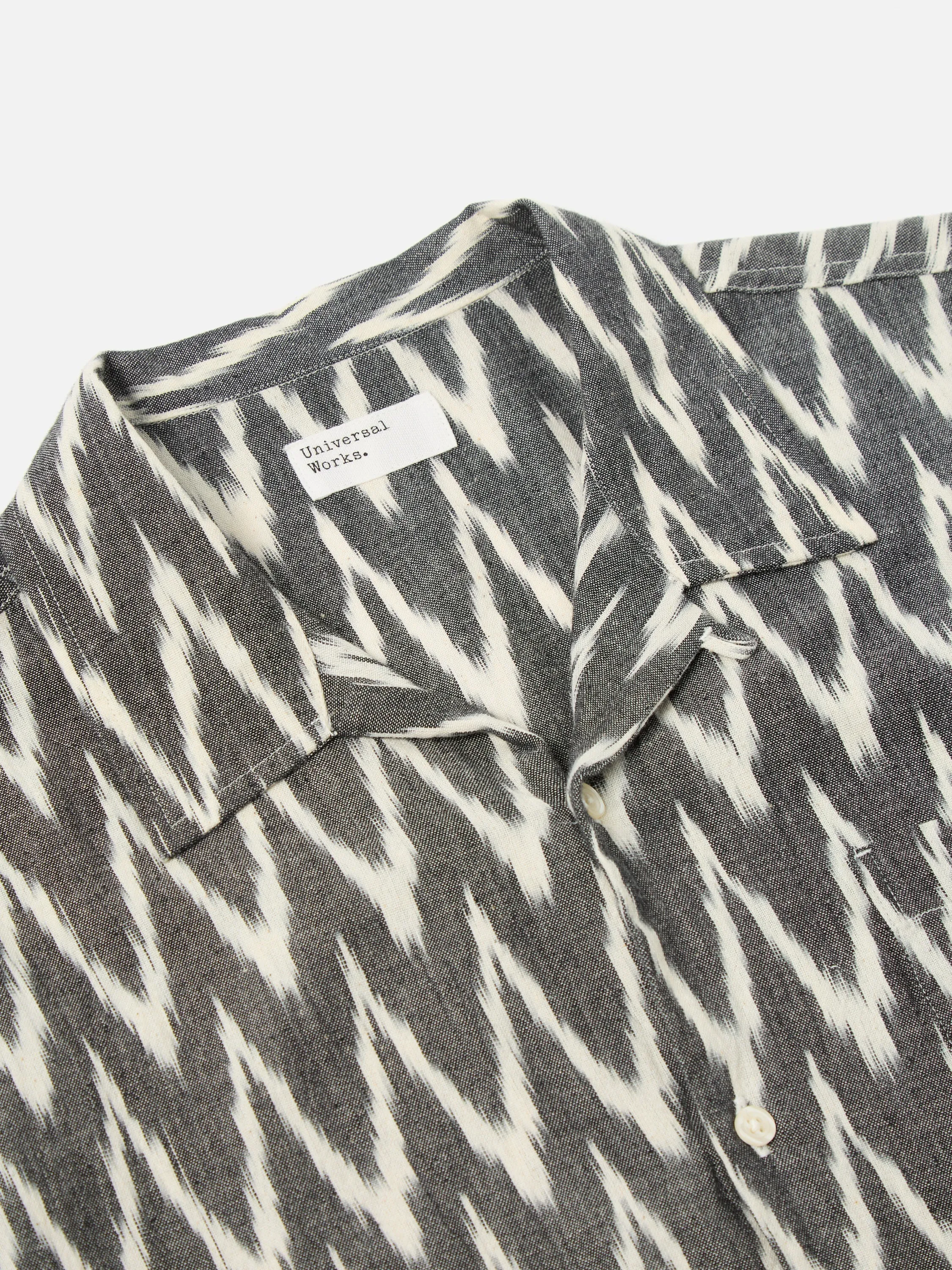 Universal Works Border Road Shirt in Grey/Lilac Ikat Mix sold by Universal Works product image thumbnail 5
