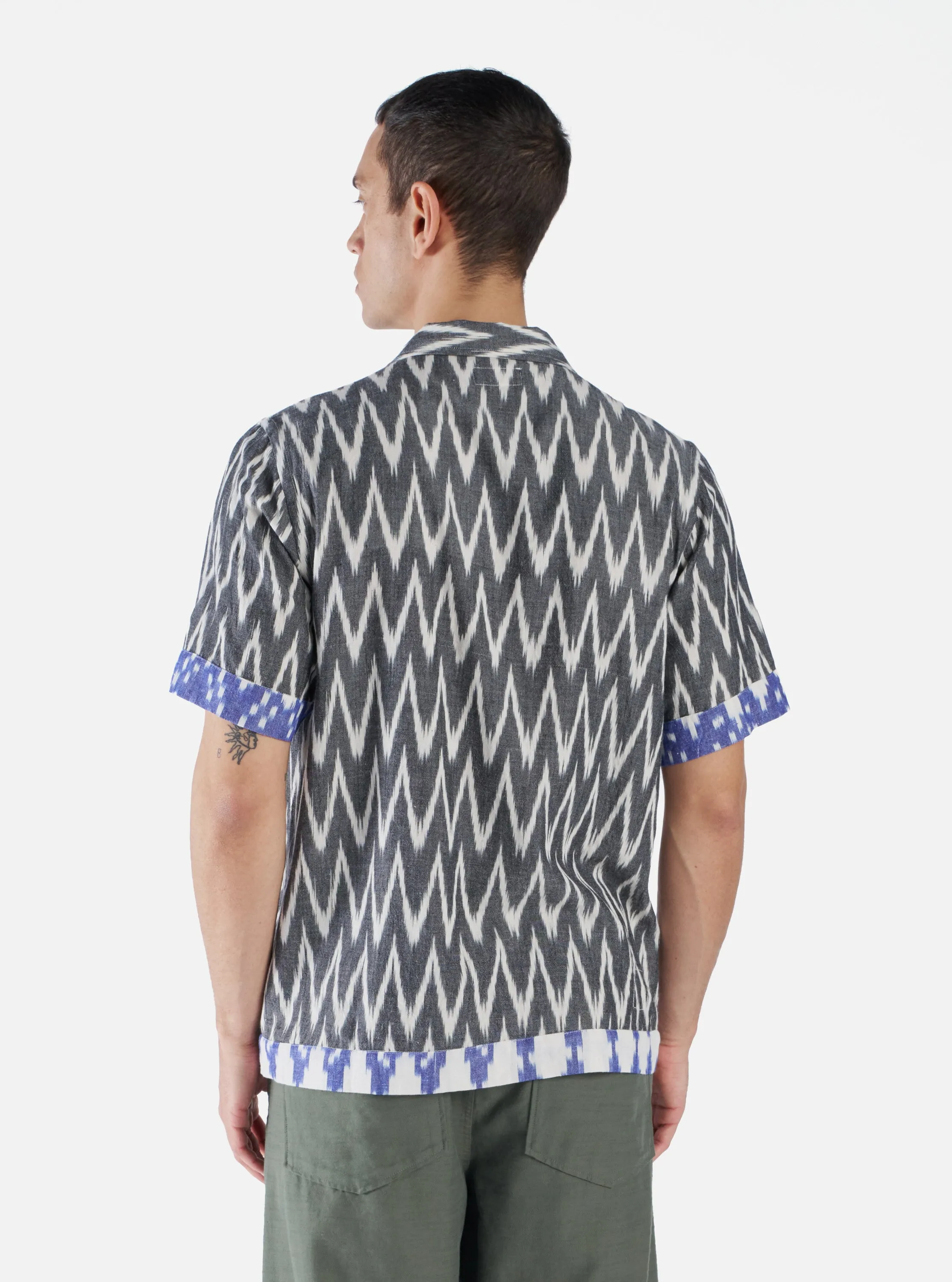 Universal Works Border Road Shirt in Grey/Lilac Ikat Mix sold by Universal Works product image thumbnail 2