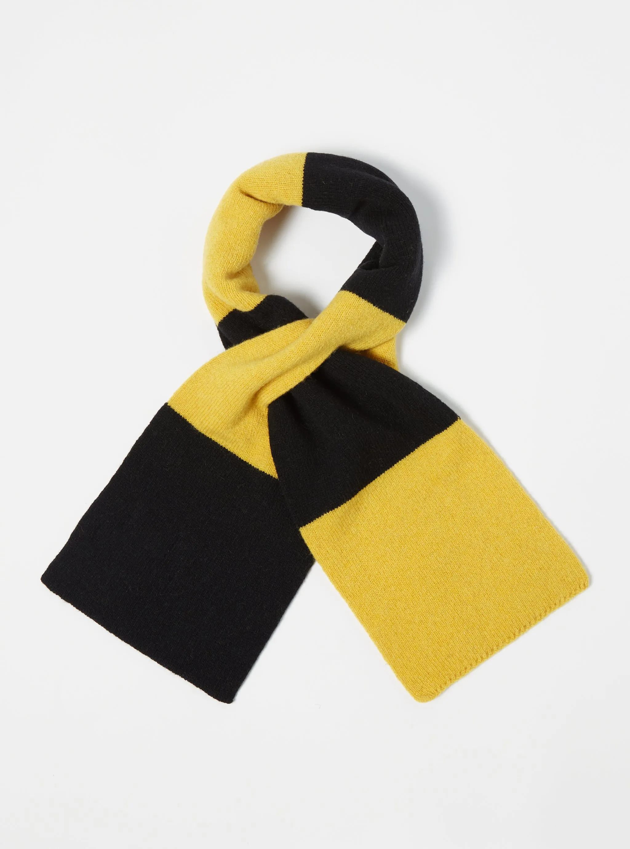 Black/Yellow Soft Wool Deluxe Football Scarf sold by Universal Works