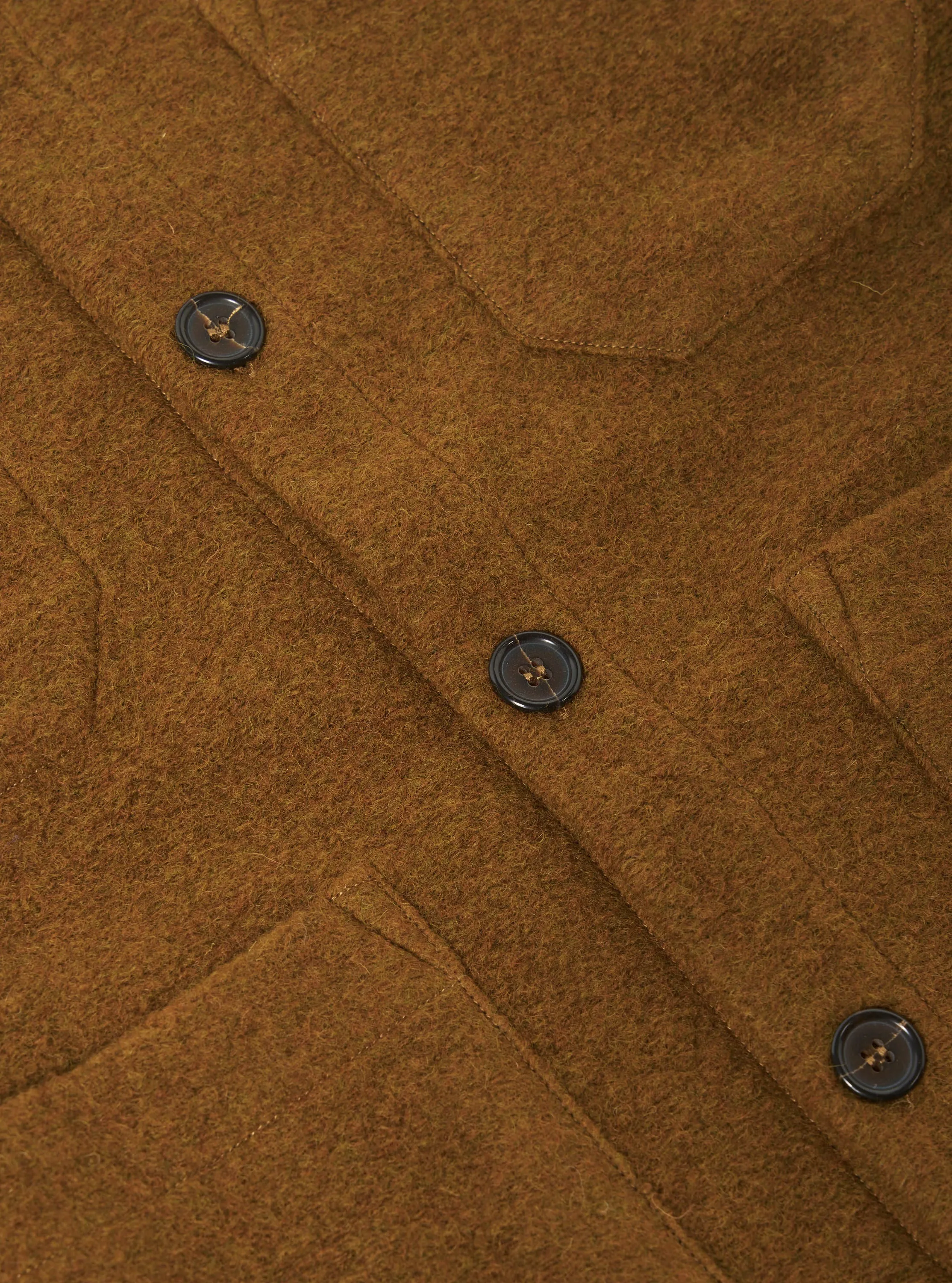 Universal Works Cardigan in Mustard Wool Fleece sold by Universal Works product image thumbnail 4