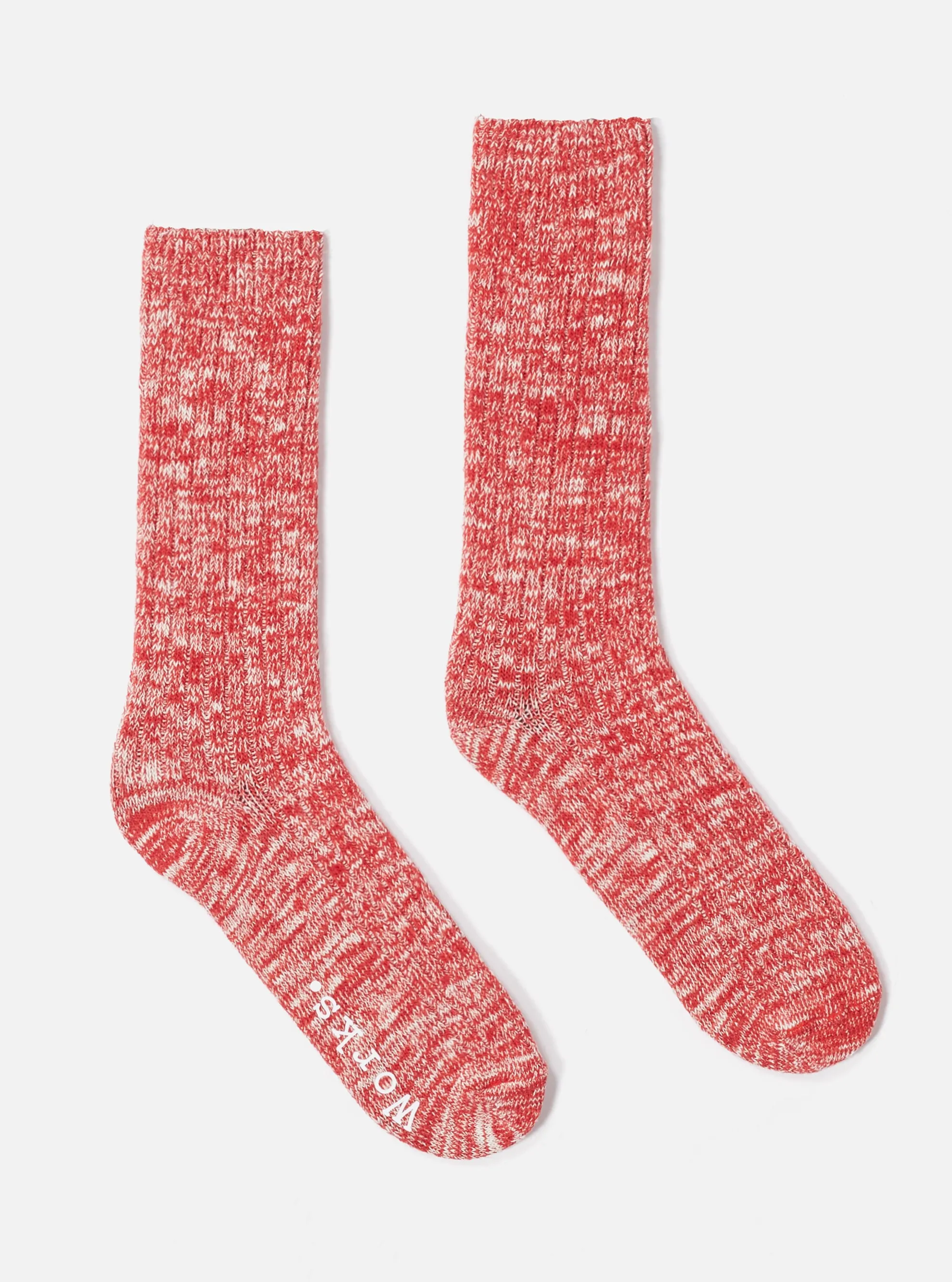 Red Slub Knit Slub Sock sold by Universal Works