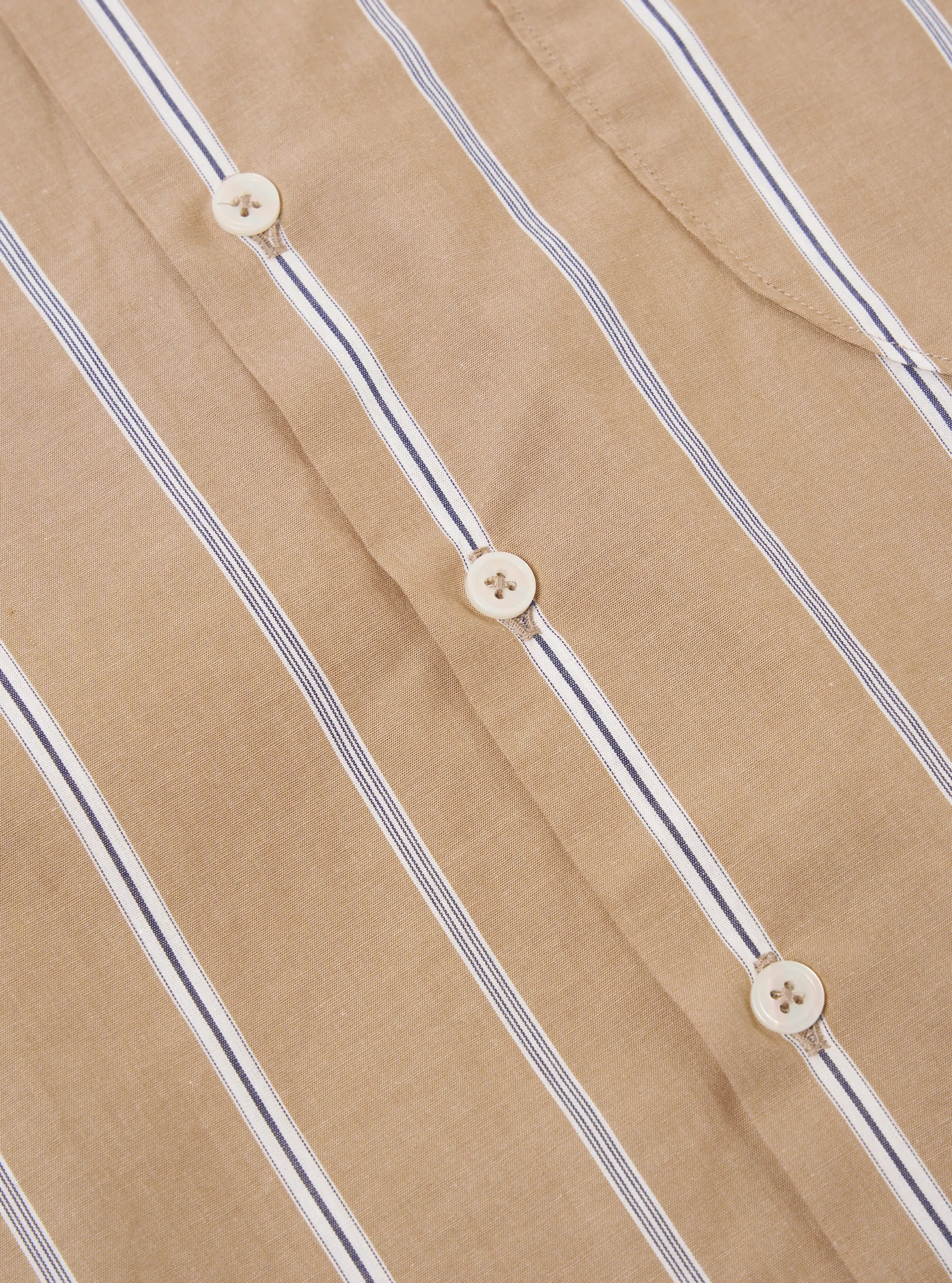 Universal Works Lazy Day Shirt in Sand Sydney Stripe sold by Universal Works product image thumbnail 5