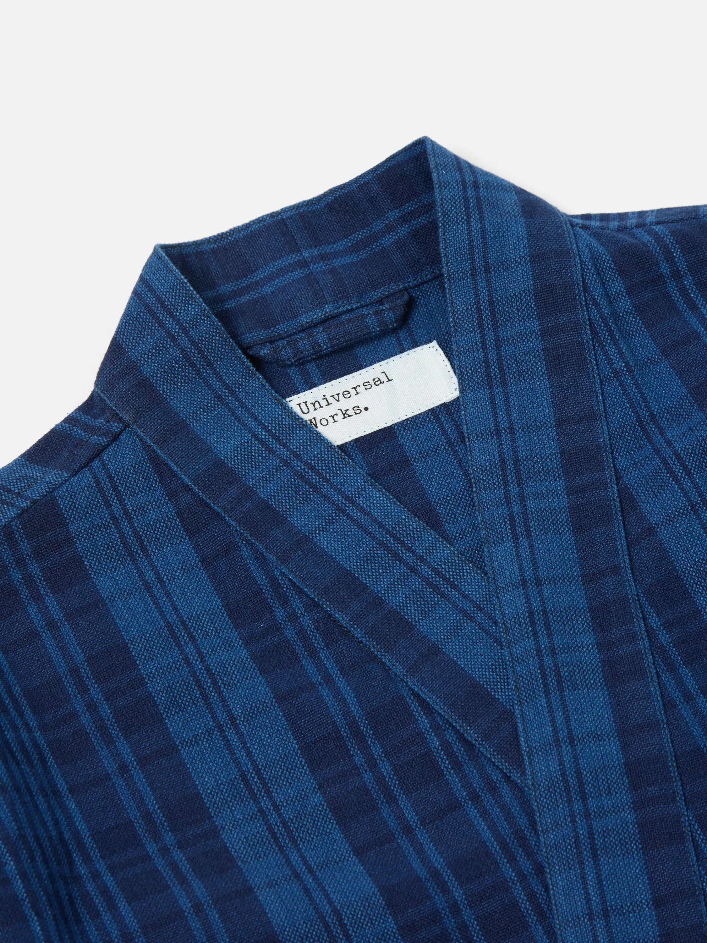 Universal Works Kyoto Work Jacket in Indigo Plaid sold by Universal Works product image thumbnail 4