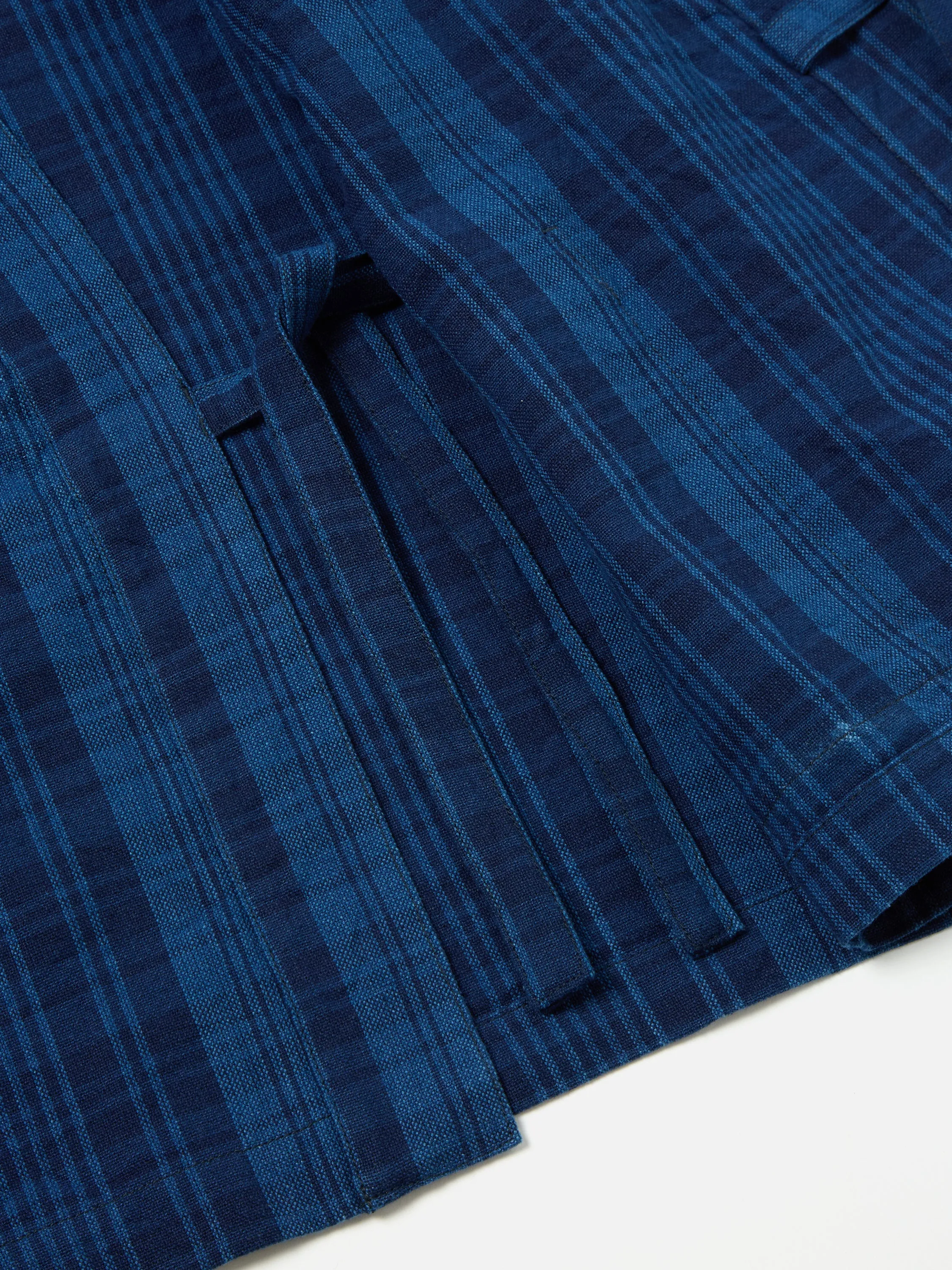 Universal Works Kyoto Work Jacket in Indigo Plaid sold by Universal Works product image thumbnail 5