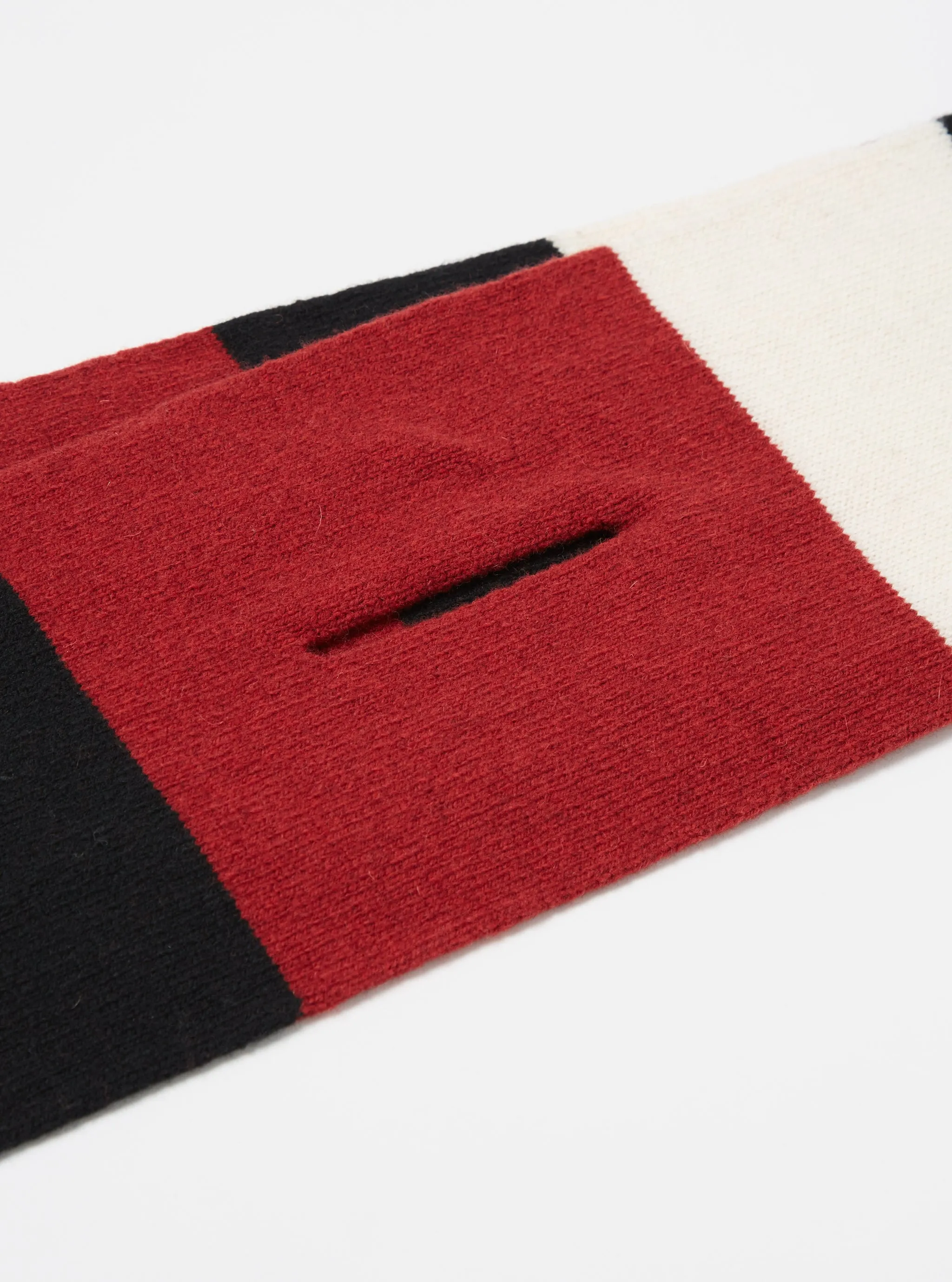 Black/Red/Ecru Soft Wool Deluxe Football Scarf sold by Universal Works product image thumbnail 3
