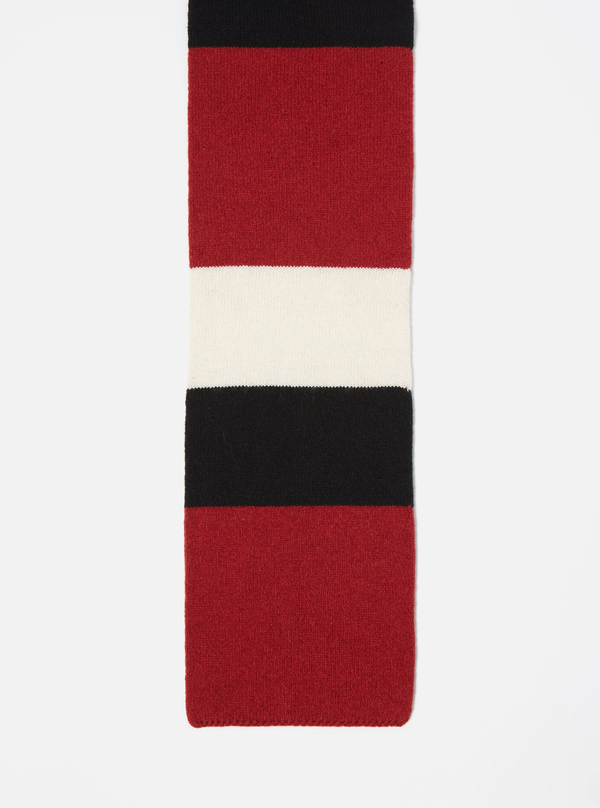 Black/Red/Ecru Soft Wool Deluxe Football Scarf sold by Universal Works product image thumbnail 2