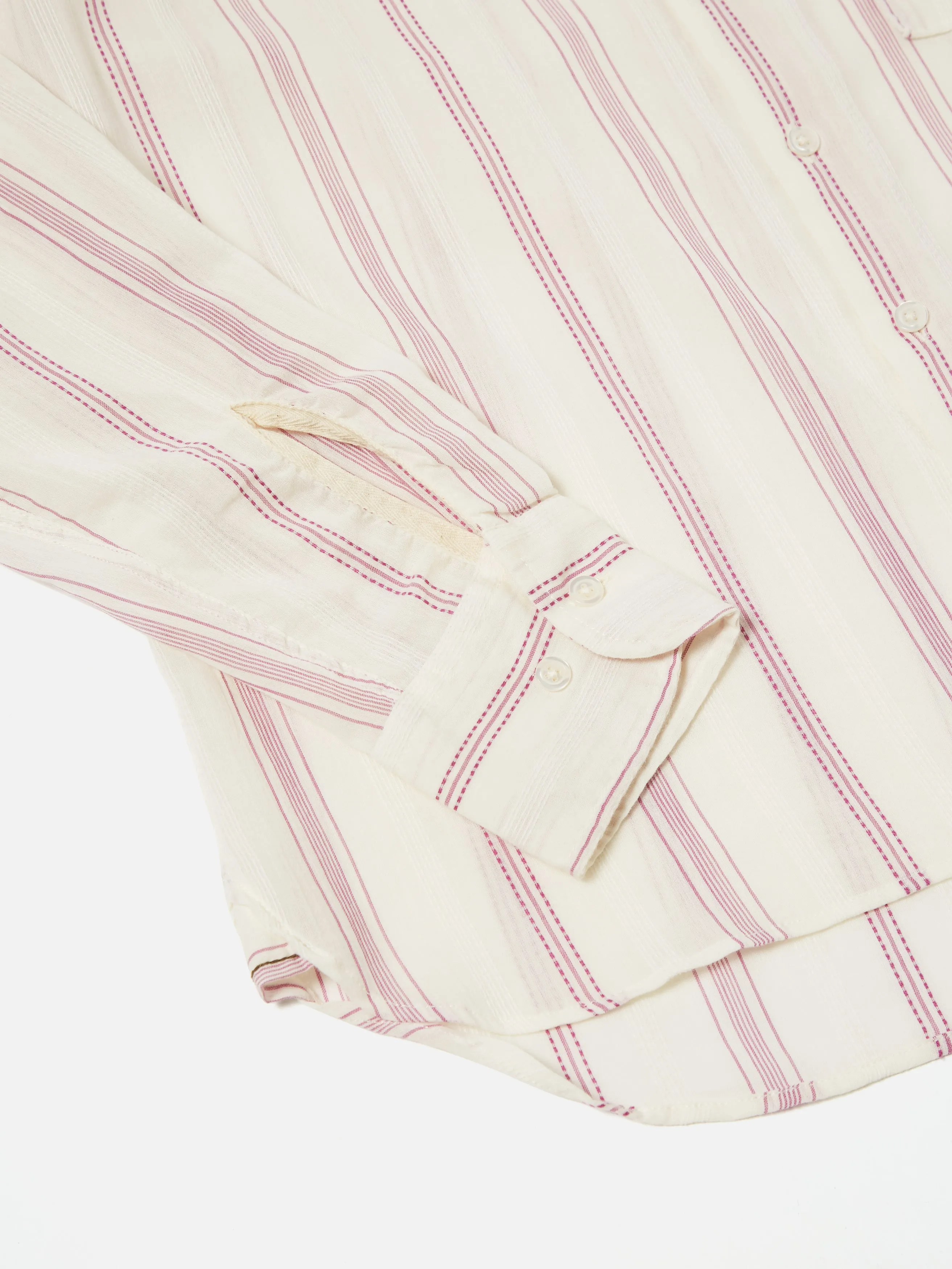 Universal Works Square Pocket Shirt in Ecru/Lilac Hendrix Curry Stripe sold by Universal Works product image thumbnail 5